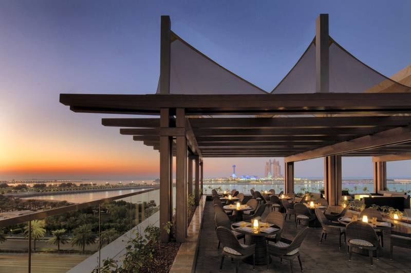 The St Regis Abu Dhabi's Azura Panoramic Lounge offers one of the best views over the Corniche. Photo: The St Regis Abu Dhabi