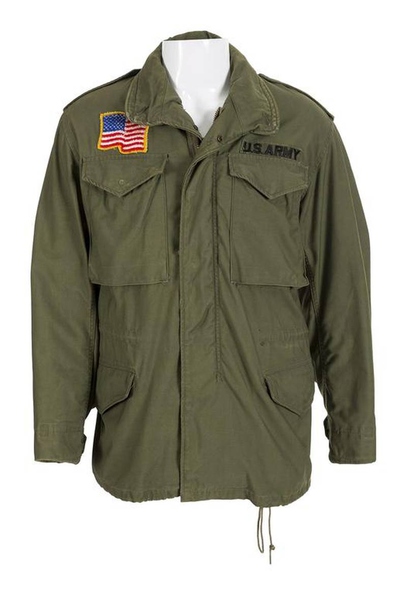 Bidders will also battle it out for the US army jacket worn by the actor in his iconic role as John Rambo in the 1982 film 'First Blood'. Heritage Auctions via AP