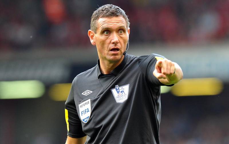 Referee Andre Marriner, pictured, has come under scrutiny from former FIFA referee chief Keith Hackett, who pointed towards his performance in Manchester City's victory over Everton in December. Paul Ellis/AFP