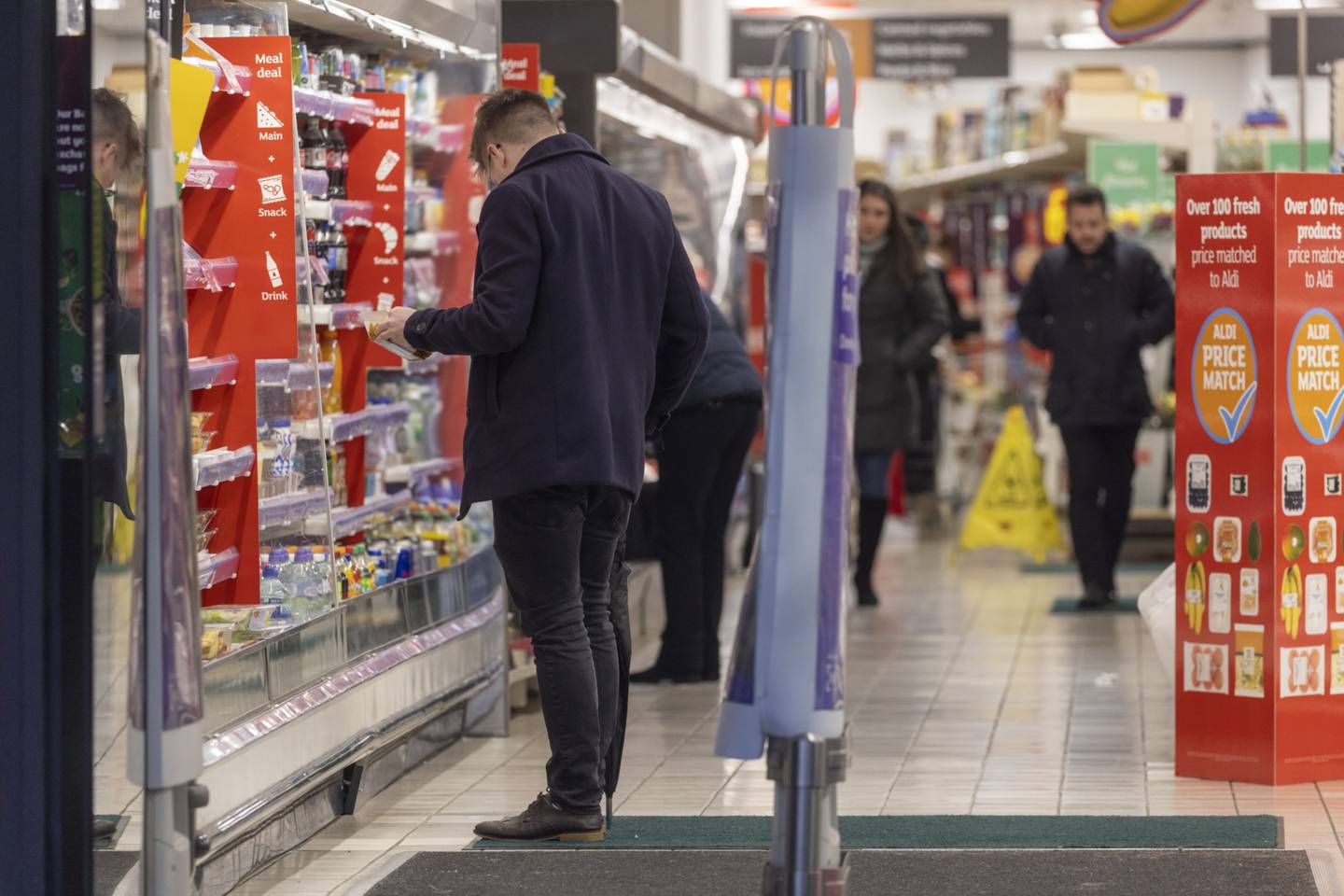 Shoppers spent big on food and drink at UK supermarkets during the Christmas season. Bloomberg