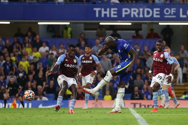 Centre forward: Romelu Lukaku (Chelsea) – A brilliantly-taken brace, one with either foot, showed why Chelsea paid £97.5 million for him and condemned Villa to defeat. Getty Images