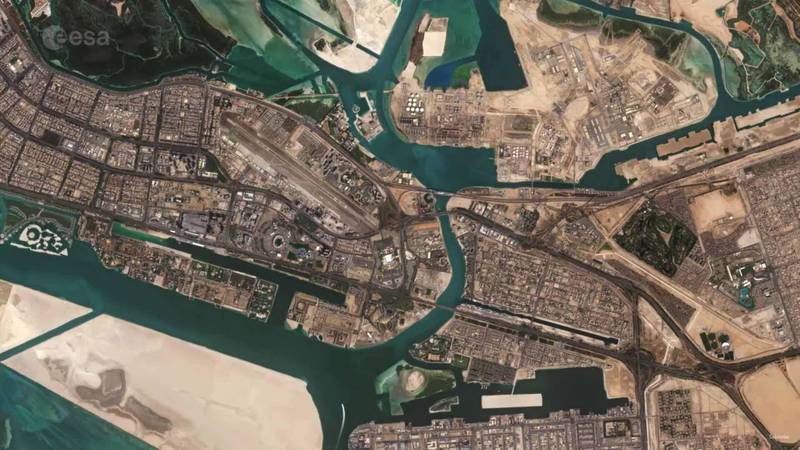 Bridges in Abu Dhabi - over part of Abu Dhabi – one of the seven emirates that constitute the United Arab Emirates (UAE). Courtesy European Space Agency