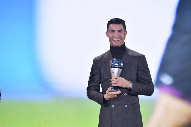 Portuguese striker Cristiano Ronaldo receives the FIFA Special Best Men Award 2021 during the Best FIFA Football Awards 2021 in Zurich. AFP