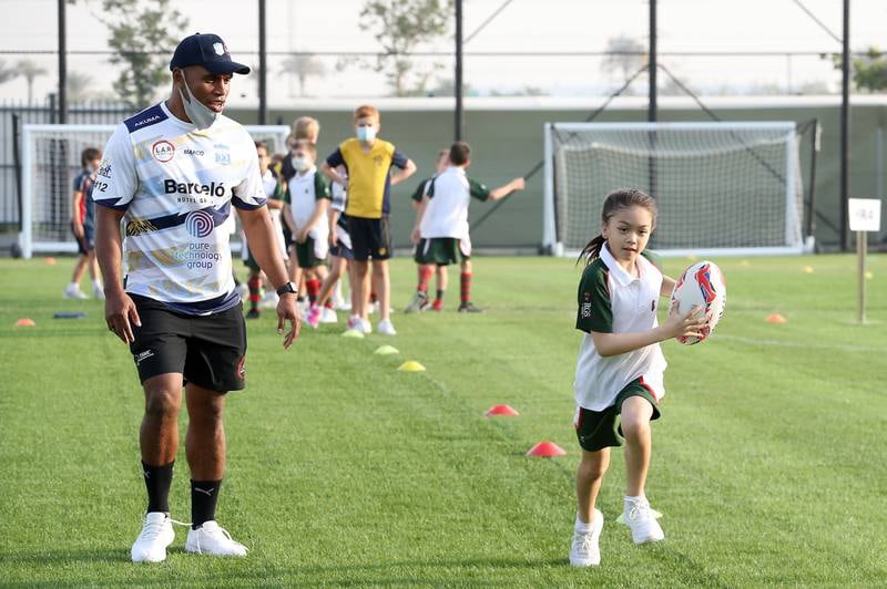 Former Fiji captain Osea Kolinisau at the training session in Dubai.