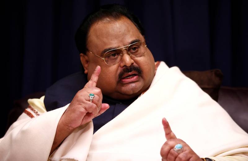 Founder of Pakistan's MQM party, Altaf Hussain, reacts during an interview at the party's offices in London, Britain October 30, 2016. Picture taken October 30, 2016.  REUTERS/Peter Nicholls