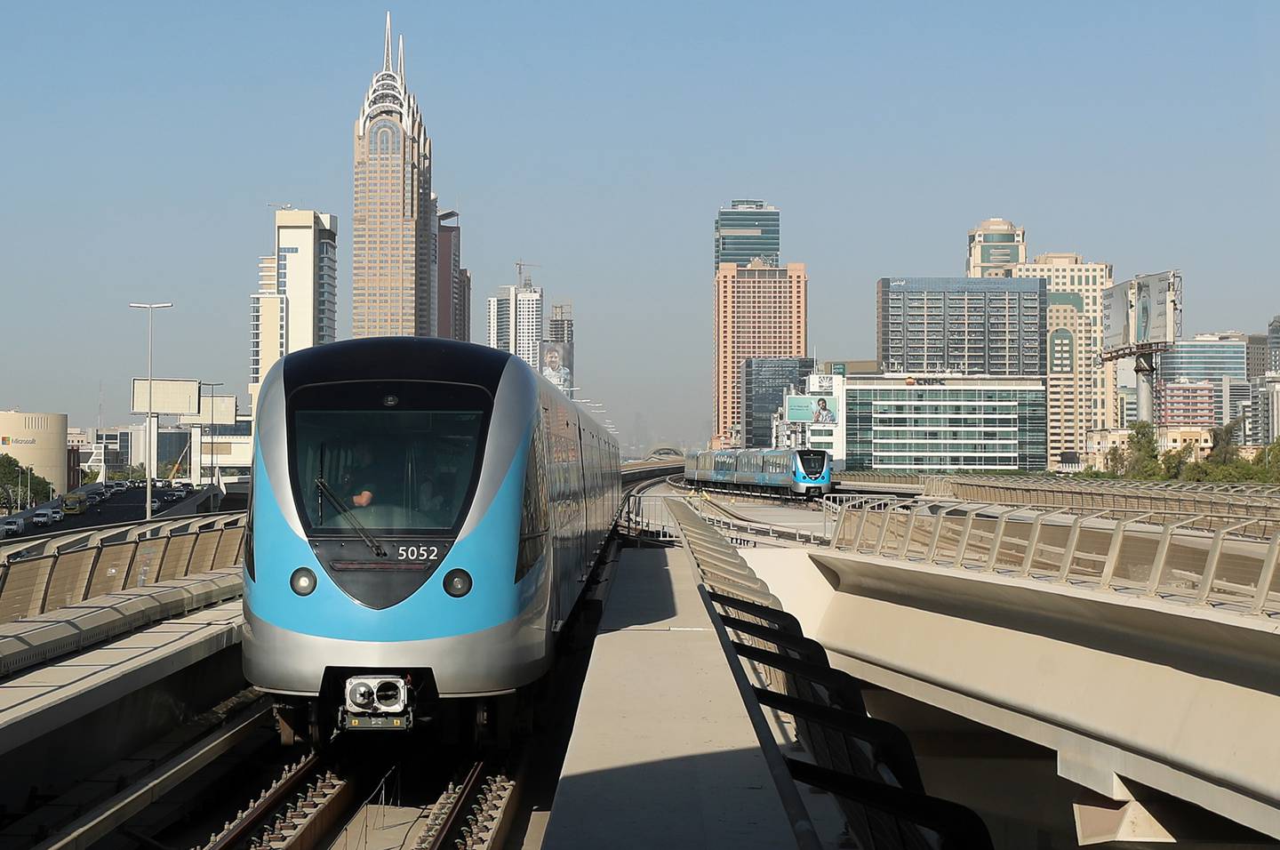 Dubai Metro over Sheikh Zayed Road. Chris Whiteoak / The National