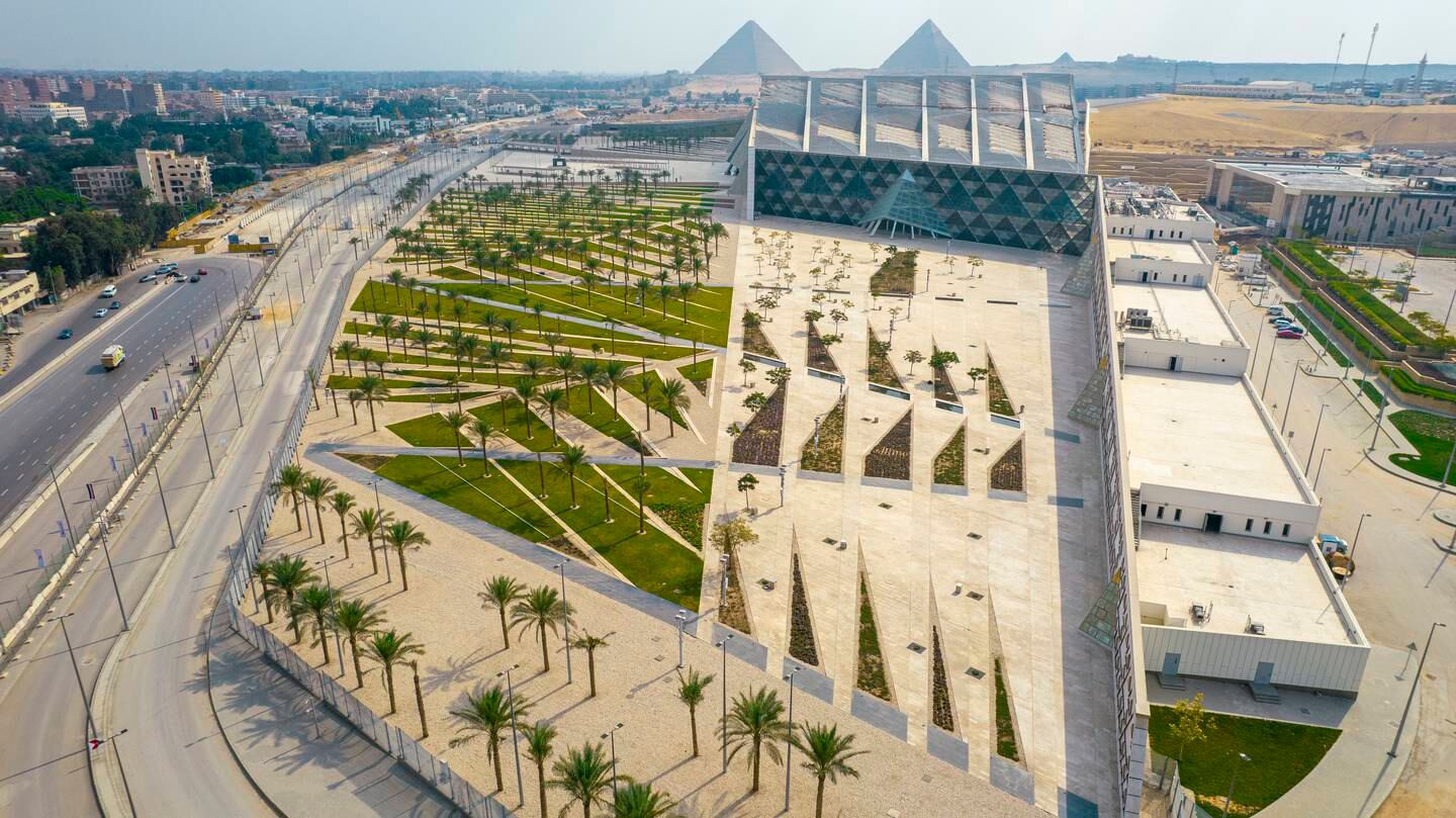Zwei Kilometer von den Pyramiden von Gizeh entfernt umfasst der neue Museumskomplex 500.000 Quadratmeter.  Foto: Großes Ägyptisches Museum