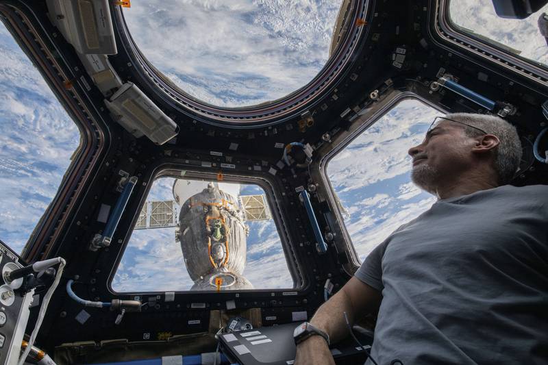 US astronaut Mark Vande Hei has a spectacular view of  Earth from inside the ISS. AP