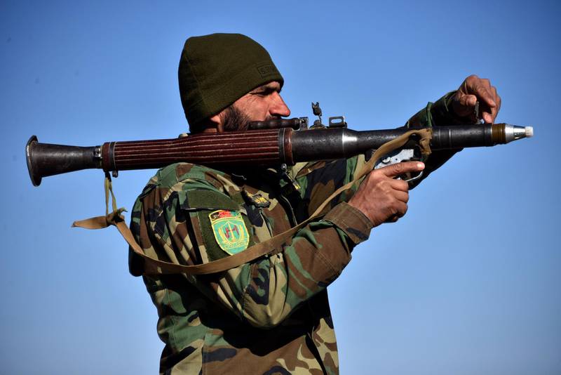 An Afghan National Army soldier during an operation in Arghandab district of Kandahar Province on February 3, 2021. AFP