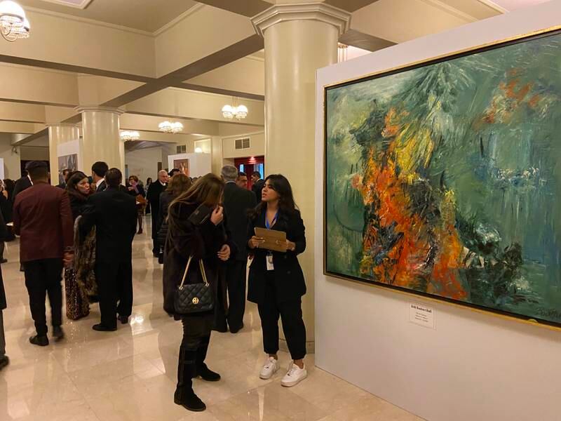 The silent art auction for charity included 24 works by contemporary Egyptian artists