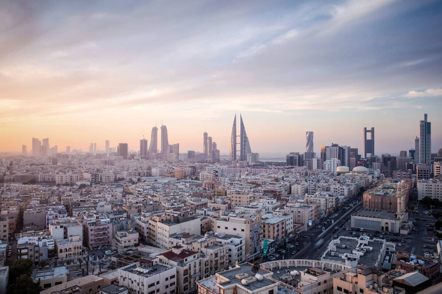 Bahrain, Manama, View of city skyline