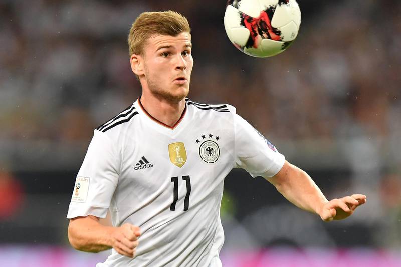 STUTTGART, GERMANY - SEPTEMBER 04: Timo Werner of Germany during the FIFA 2018 World Cup Qualifier between Germany and Norway at Mercedes-Benz Arena on September 4, 2017 in Stuttgart, Baden-Wuerttemberg. (Photo by Sebastian Widmann/Bongarts/Getty Images)