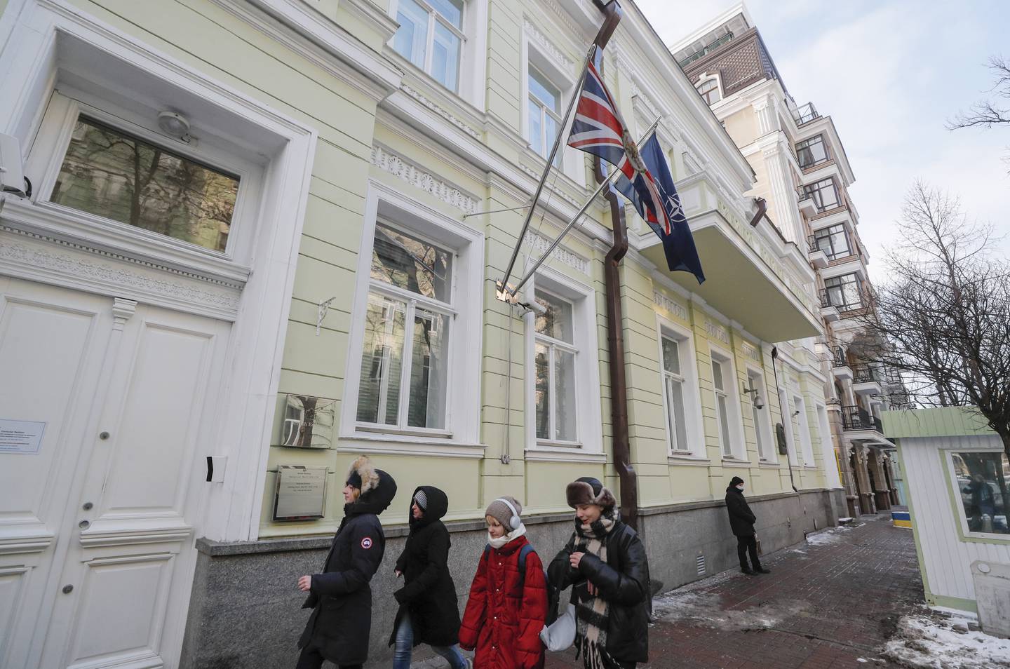 Britain's Foreign Office said it has ordered some embassy staff in Kiev and their families to leave Ukraine amid a mounting threat of a Russian invasion. EPA 