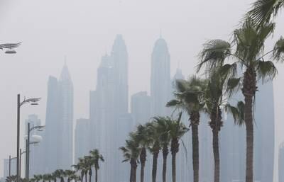 Towers in Dubai Marina as the sea breeze that blows over to the land during the day brings humidity. Pawan Singh / The National 